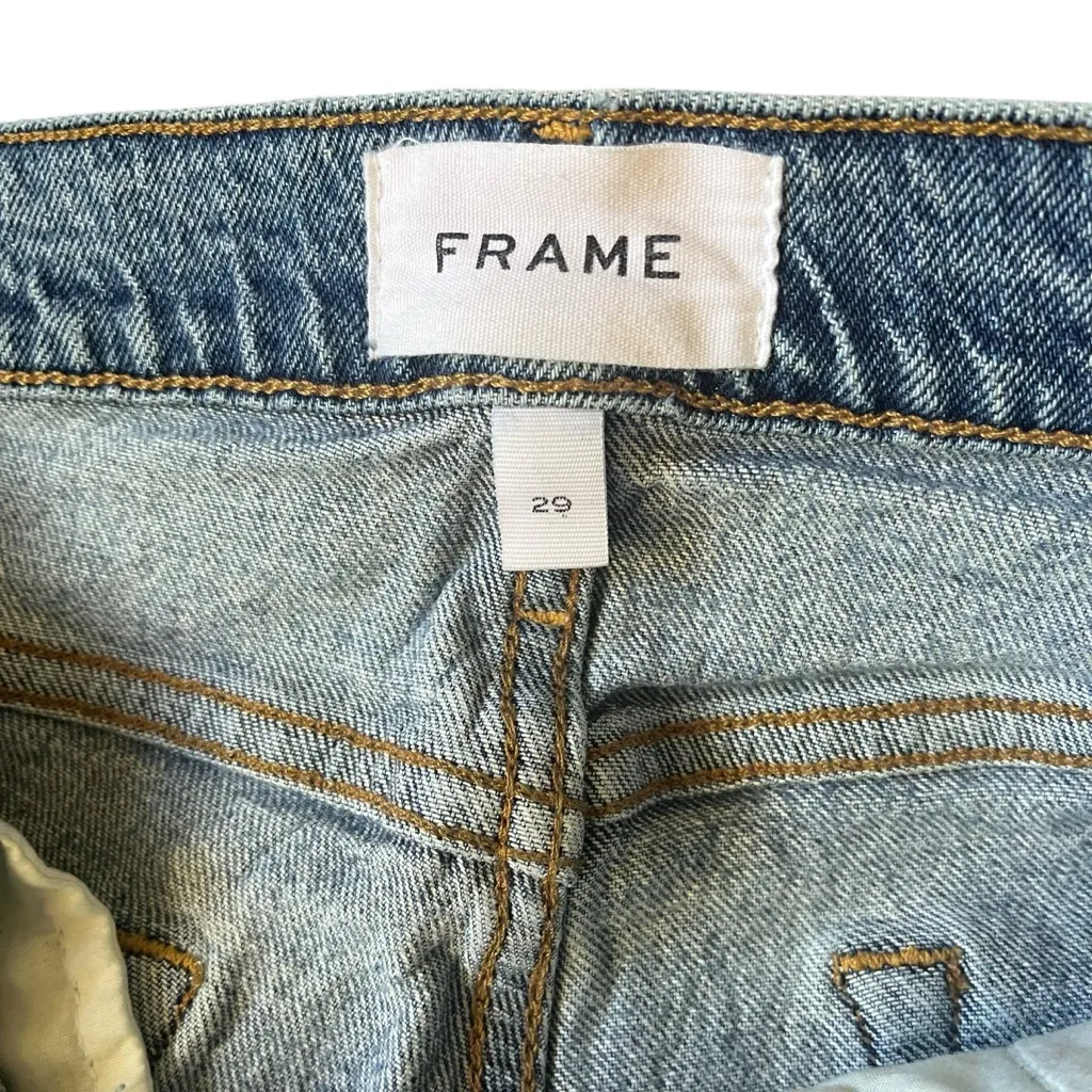 FRAME denim Le High Flare distressed “Crystal Shores Rips” light wash jeans - Image 6