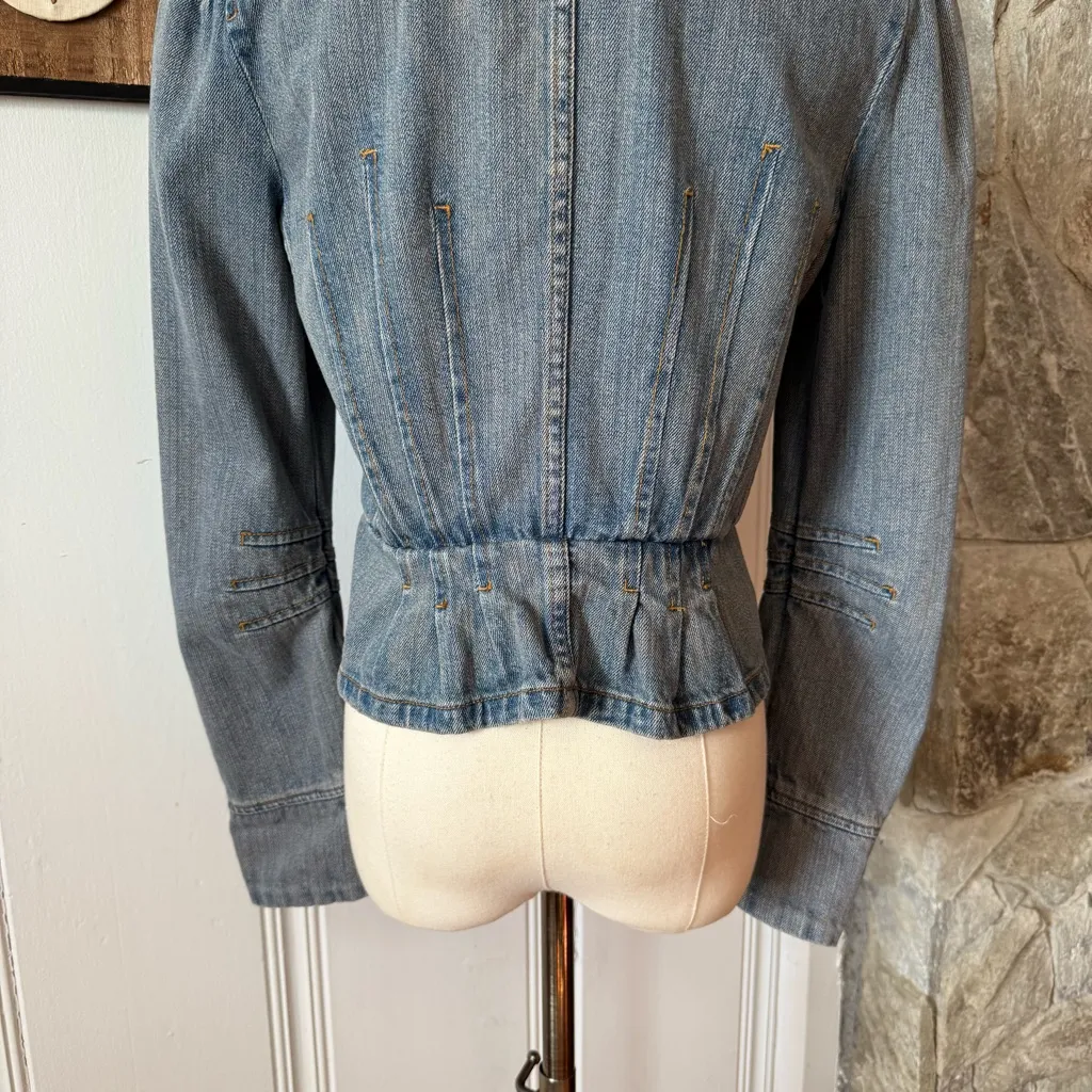 Vintage 90s Denim Steampunk Battalion Style Jacket - Image 7