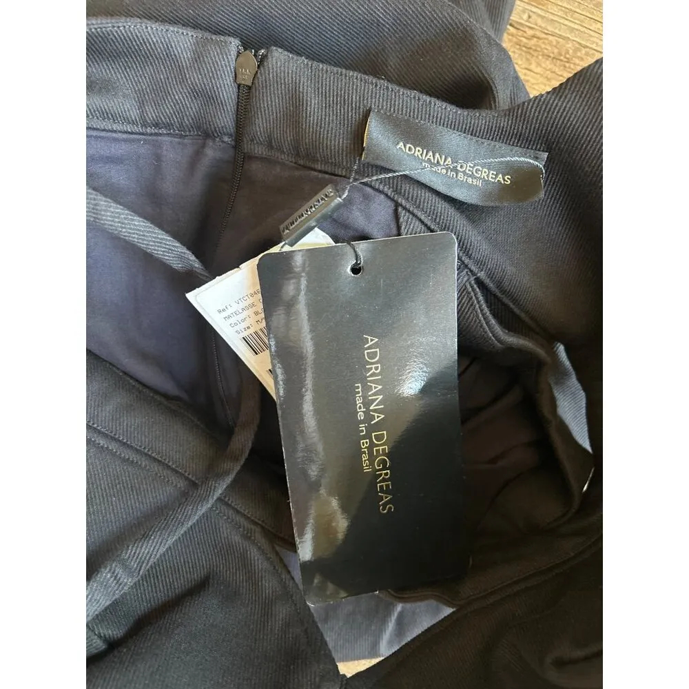 Adriana Degreas Matelasse Cotton Blend Short Dress Black Womens Size Medium - Image 11