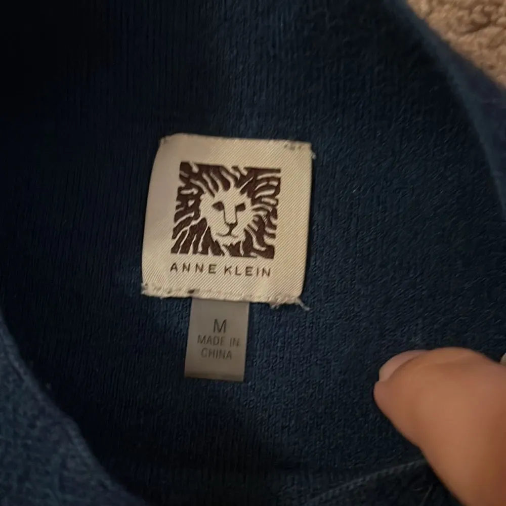 Ann Klein mock neck viscose blue sweater - Image 7