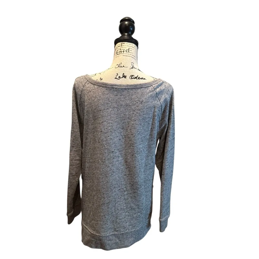 GAP French Terry Raglan Tunic Sweatshirt Gray Size Medium Pullover Scoop Neck - Image 3