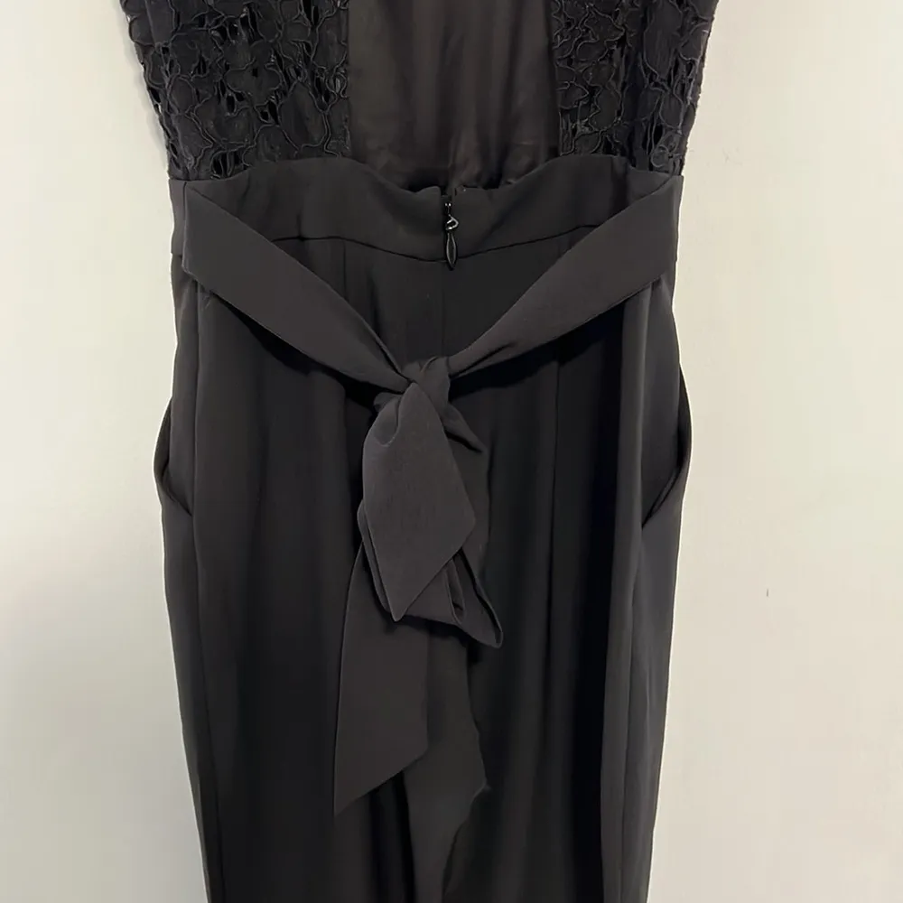 Bebe Jumpsuit Black Lace Sleeveless Top Size 0 EUC - Image 6