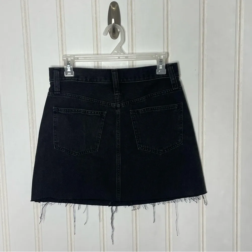 MADEWELL Black Button Front Denim Mini Skirt 402 - Image 8