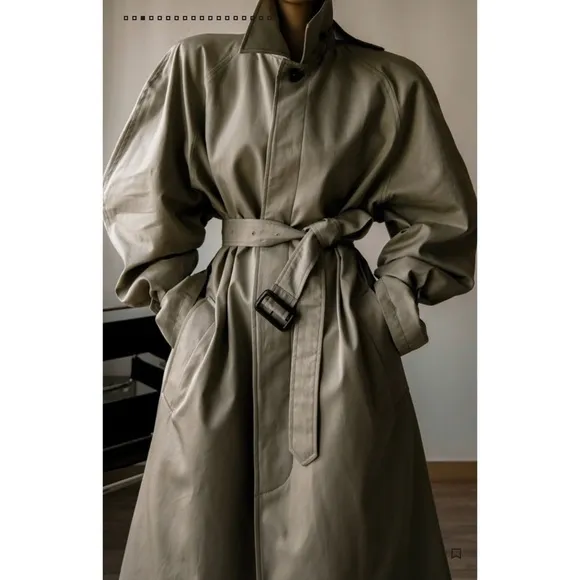 Frankie Shop Decima oversized trench coat Tan Size undefined - Image 2
