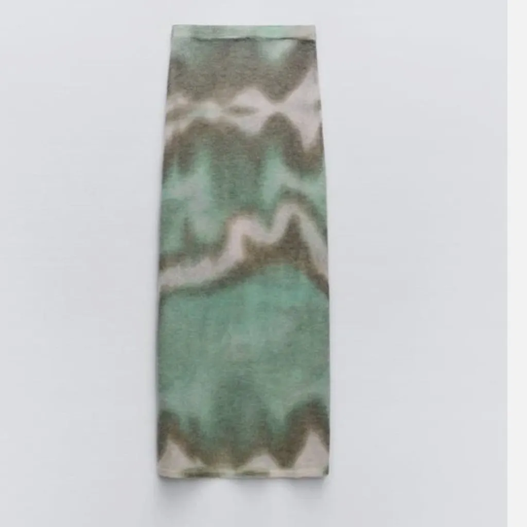 NWT ZARA TIE DYE KNIT SKIRT Wool Alpaca Blend Lightweight Bloggers Fave Medium - Image 2