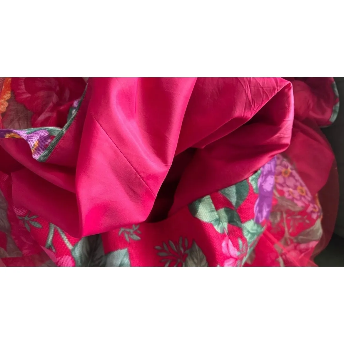 Vintage William Pearson Floral Tiered Tulle Midi Dress Short Sleeve Layers Sz 10 - Image 8