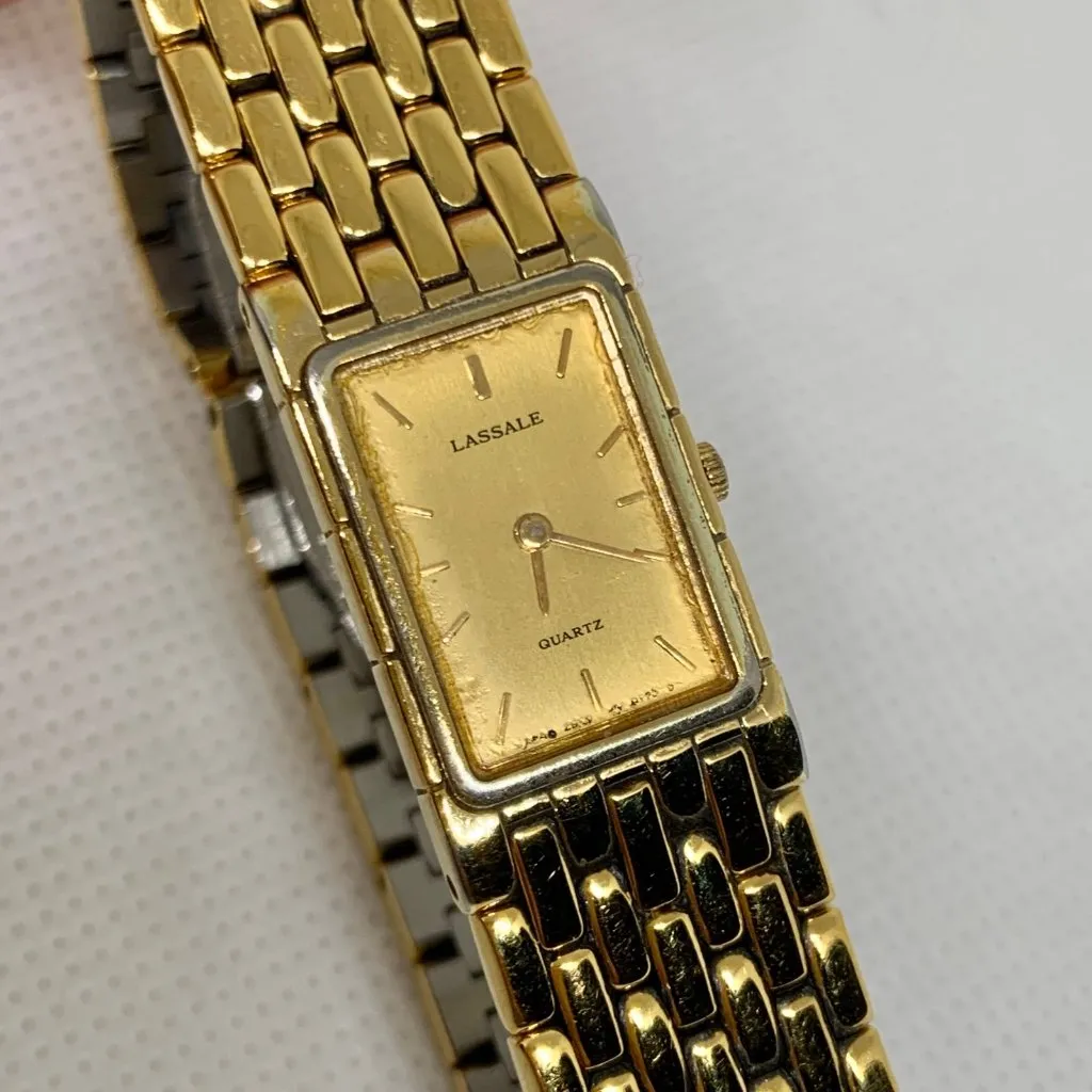 vintage Lassale Seiko quartz women’s watch gold tone 15mm 2E50-5189 running - Image 2
