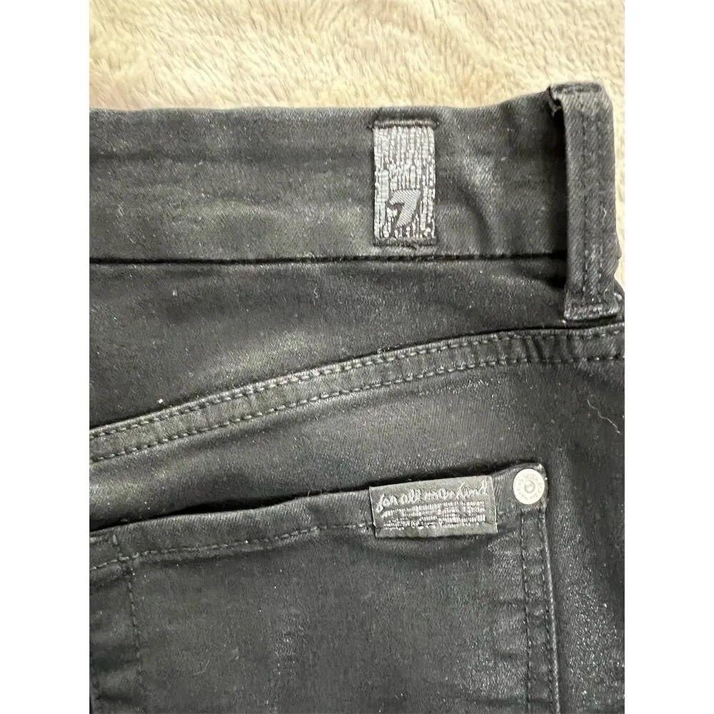 7 For All Mankind Blair High Waist Ankle Skinny Jeans Black Size 30 Wome… - Image 5