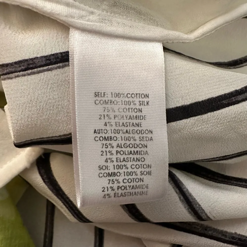 Worth white, yellow & black striped sleeveless button down top size 4 White - Image 7