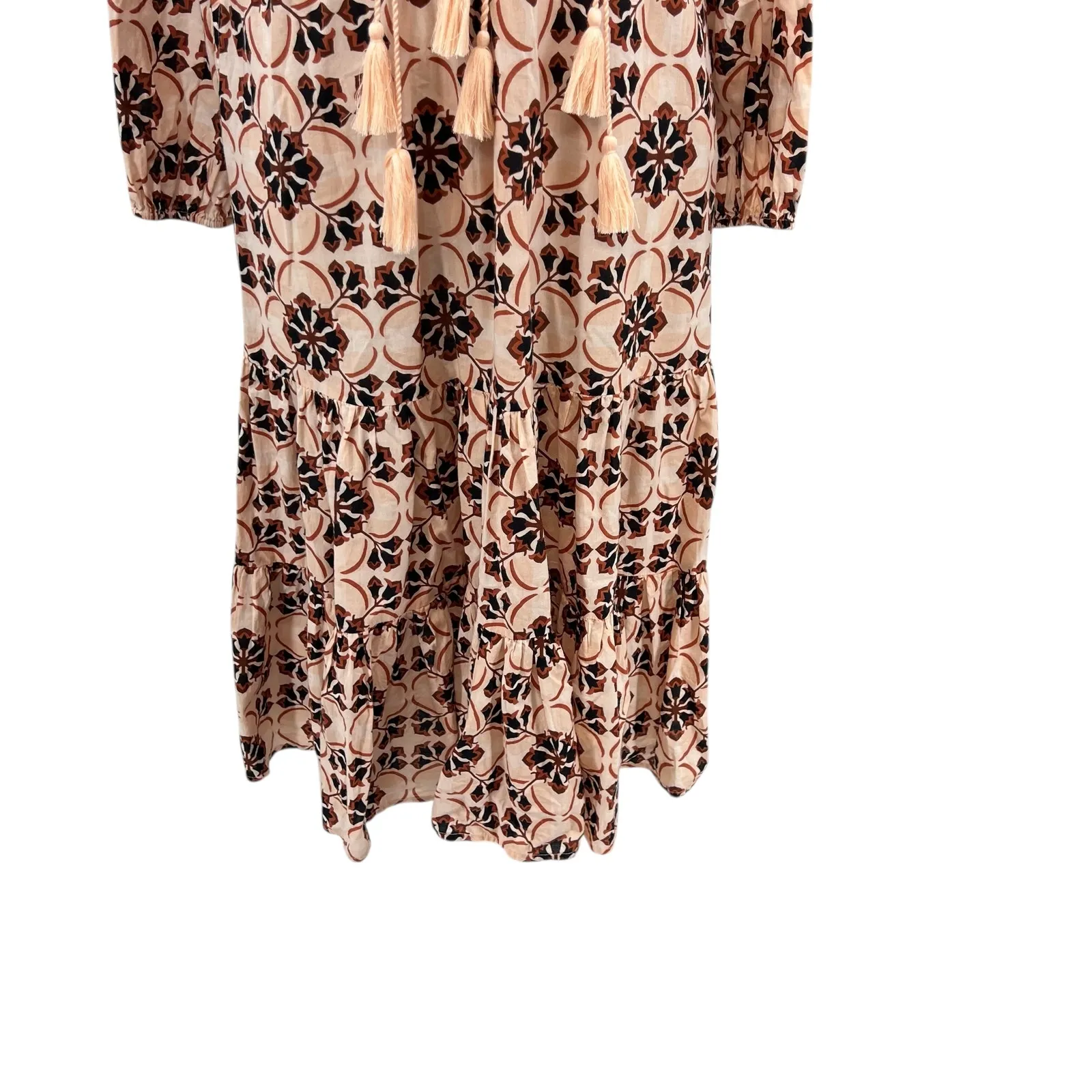 Mille Resort‎ Astrid Dress Sayulita Print Geometric Mosaic Cotton Pink Size XS - Image 7