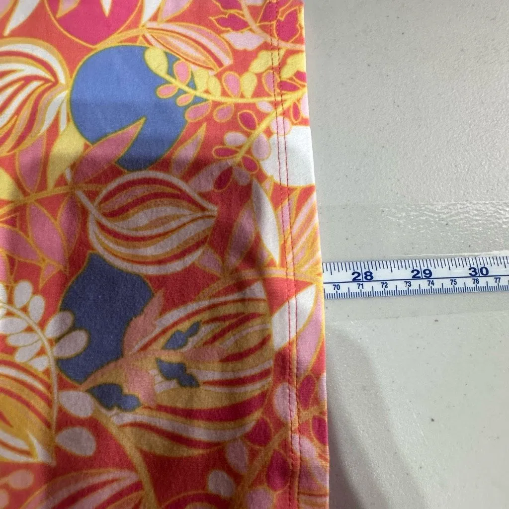 Talbots Tee 3/4 Sleeve Boat Neck Shirt Knit‎ Stretch Floral Orange Size 2X - Image 8