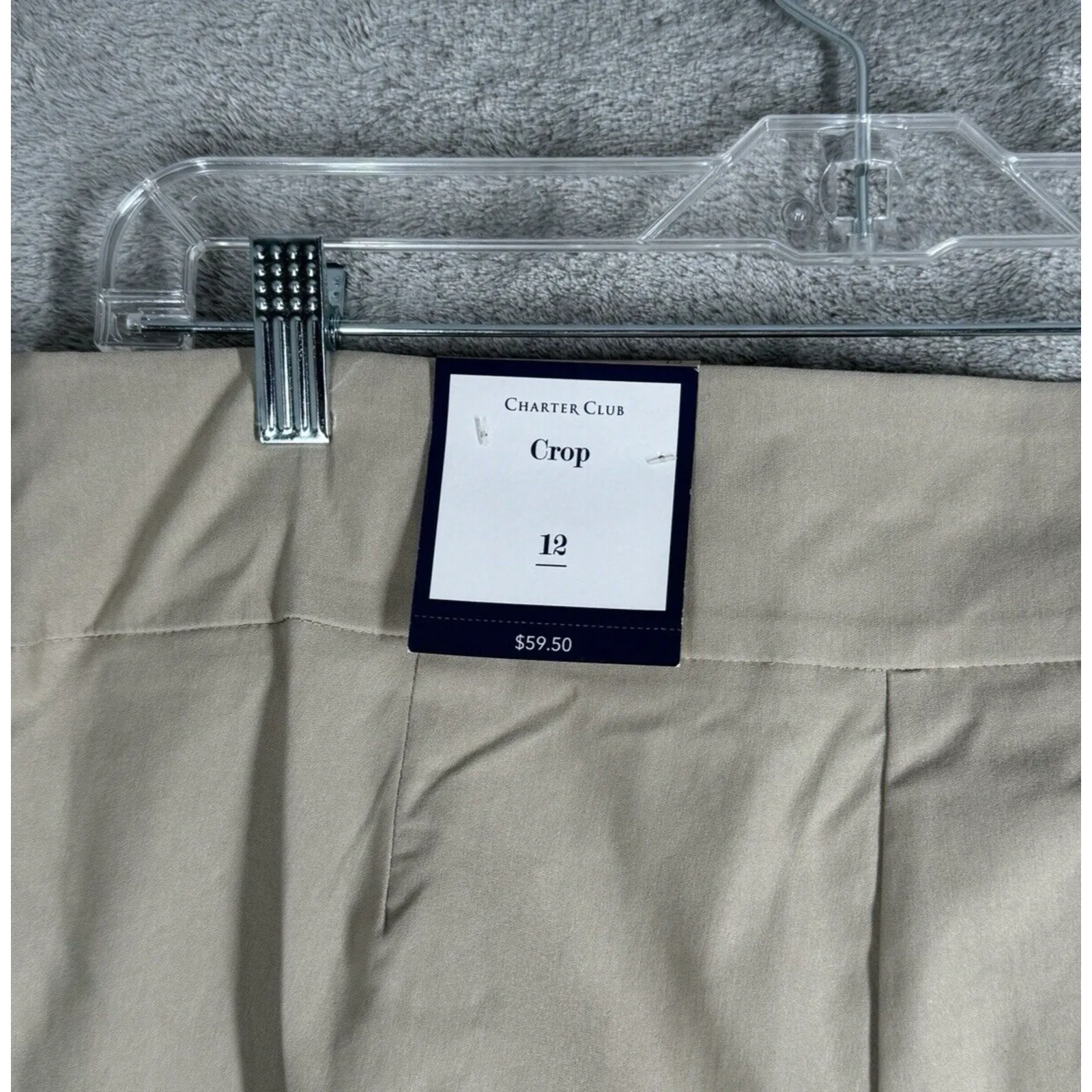 Charter Club Pants Women 12 Tan Wide‎ Leg Bella Blooms Casual Neutral Minimalist - Image 8