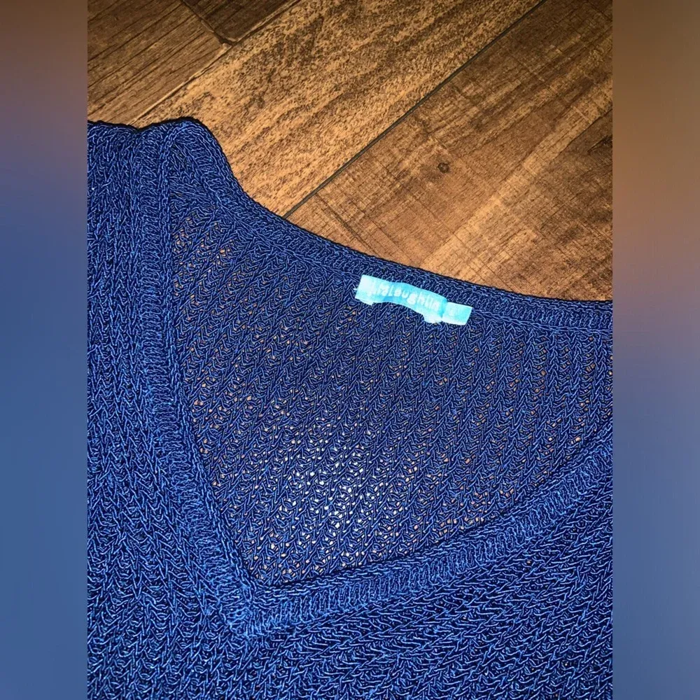 J.McLaughlin knit blue Sweater NWOT L classic preppy coastal fall casual $168 - Image 6