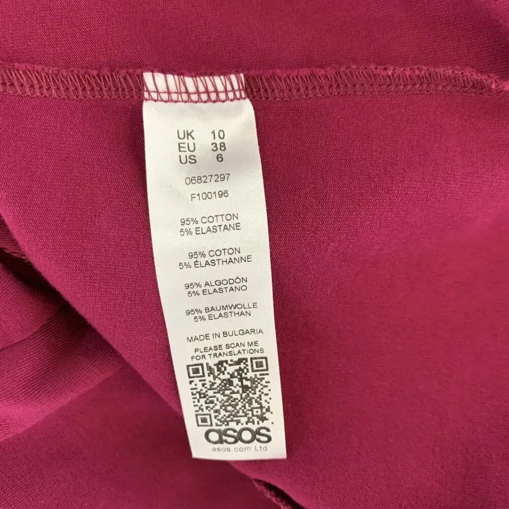 ASOS Plum Midi Dress 6 Sleeveless Bodycon Cocktail Wedding Guest - Image 7