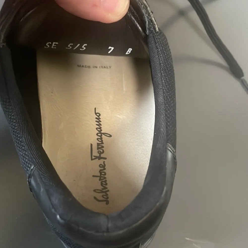Salvatore Ferragamo Black Wedge Lace Up Sport Shoes $740 EUC US Wmn 7 - Image 8