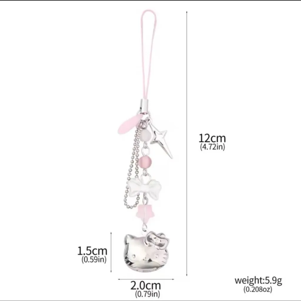 Hello Kitty Cell Phone Rope Chain, Keychain - Great for Gifts    ~NEW~ - Image 4