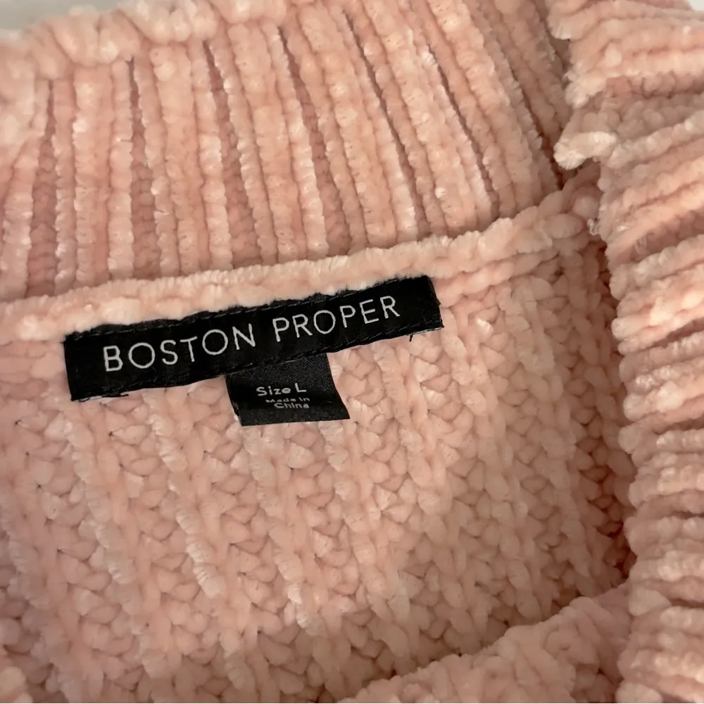 Boston Proper Pink 
Chenille Sweater
Dress Cold Shoulder
Womens Size L - Image 6