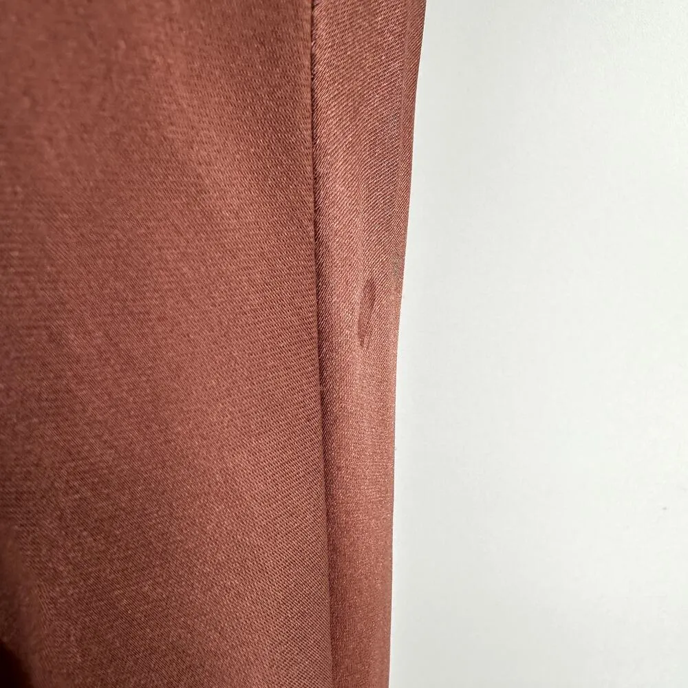 Revelry Kimora Satin Dress Lace Up Back Bridal Cowl Neck Wedding Copper Brown 0 - Image 8