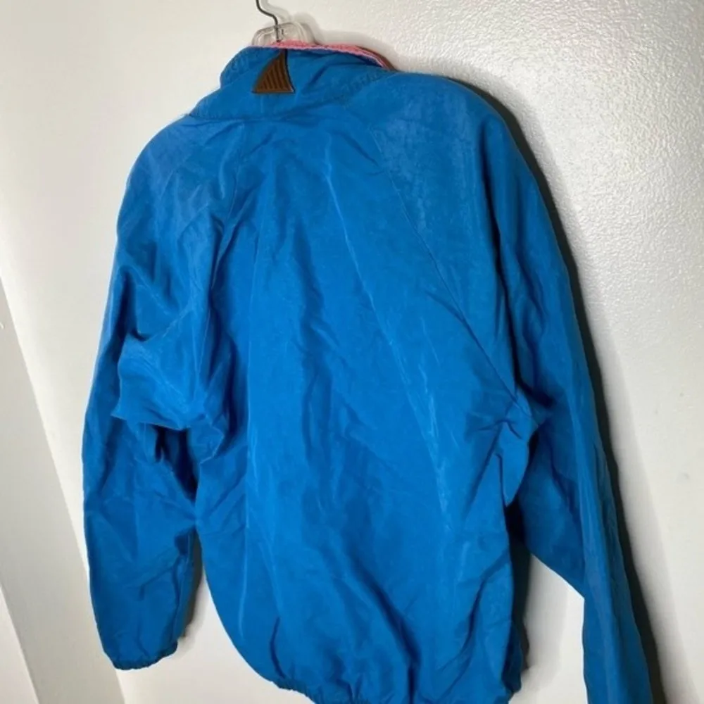 Vintage 90s 1990s Color Block Blue Pink Windbreaker retro Size L - Image 6