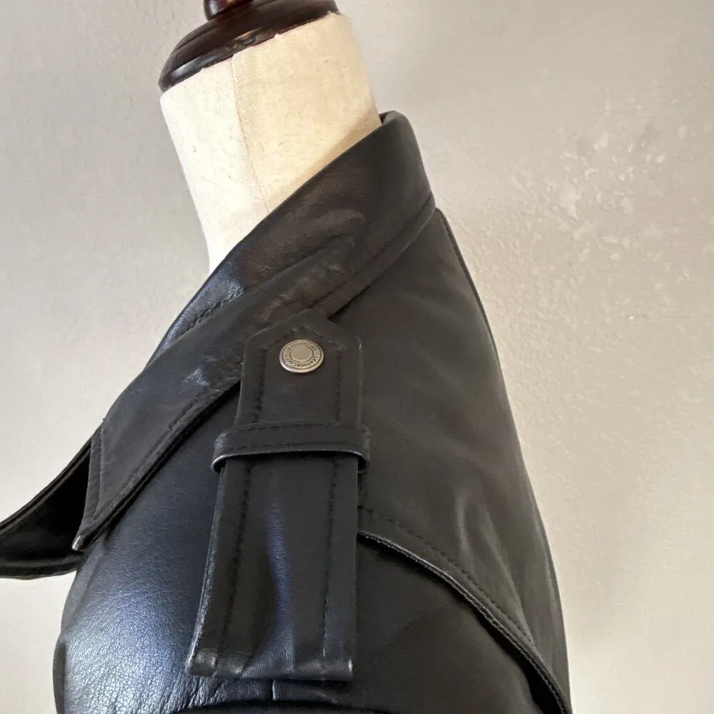 LeatherCult Womens Black Napa Leather Zip Moto Jacket Size XL EU 42 Insulated - Image 7