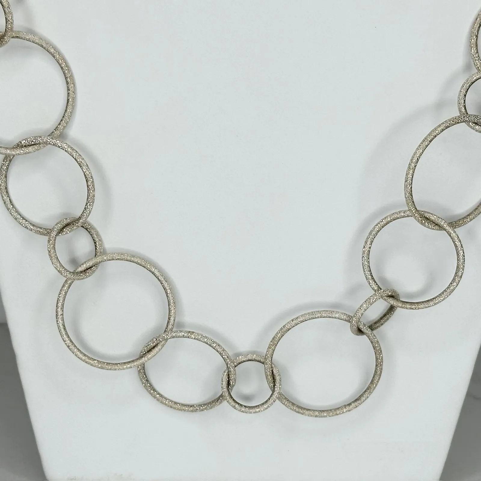 Joan Rivers Sparkly Silver Tone Long Chain Link Necklace ✨ - Image 6