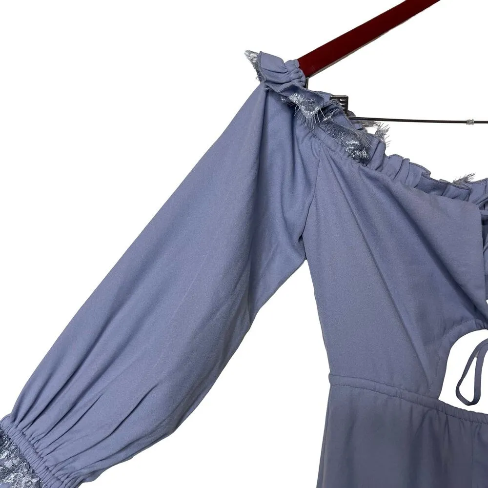 Majorelle Nicki Gown Maxi Dress With Train in Baby Blue Womens XS - Image 7