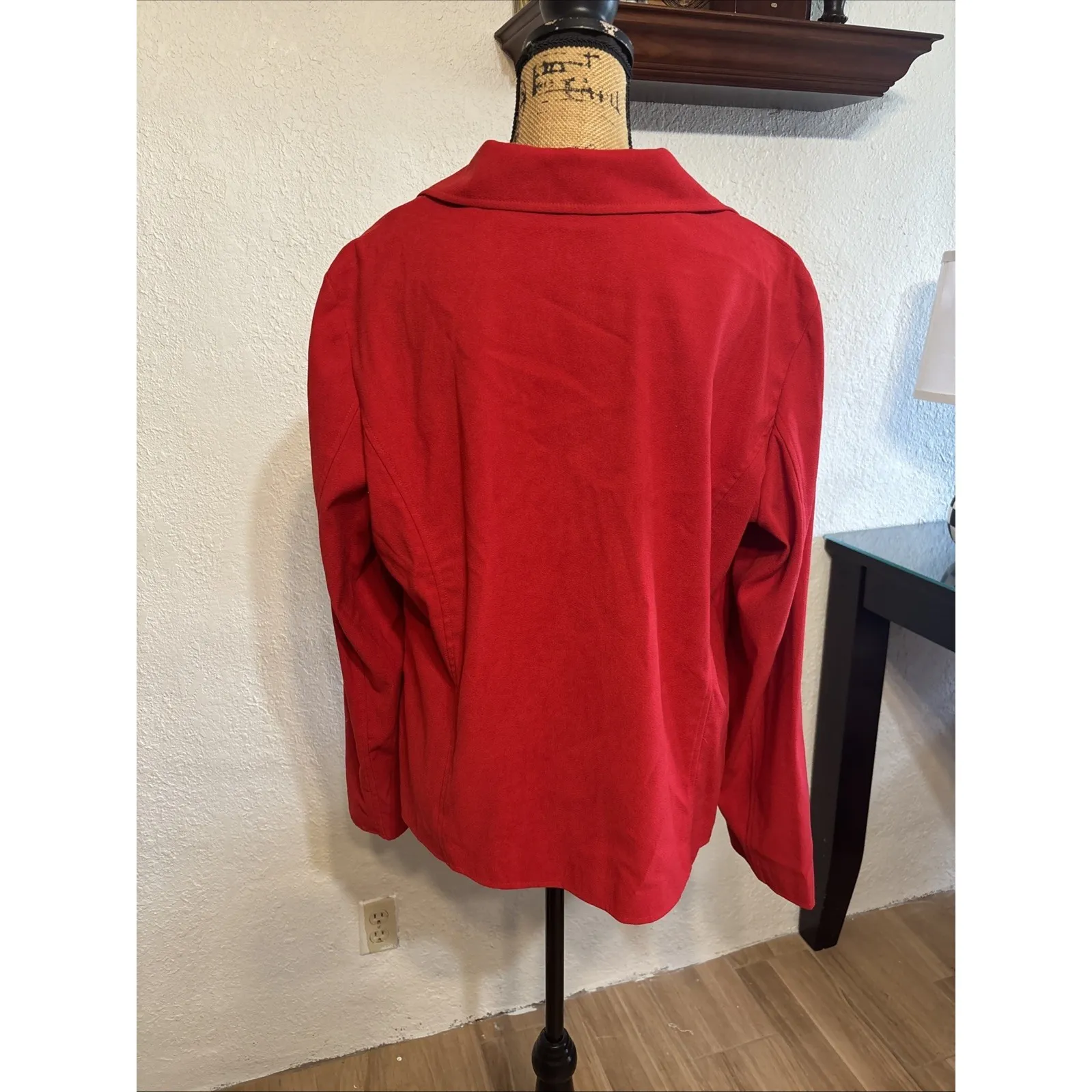 Sag‎ Harbor Size L Stretch Moleskin Red Crimson Blazer Jacket Size L - Image 3