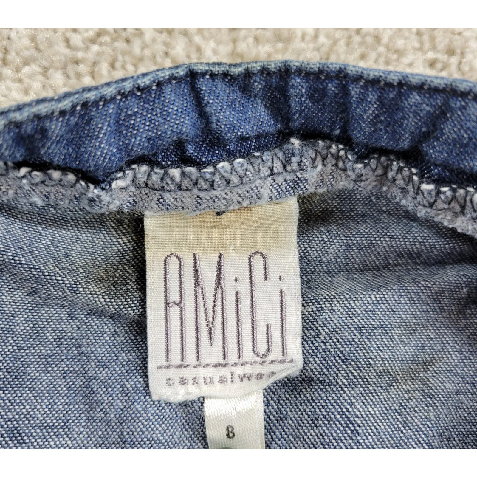 VTG Amici Jean Skirt‎ Womens 8 Blue Denim Drop Waist Tiered Rodeo Western 90s - Image 15