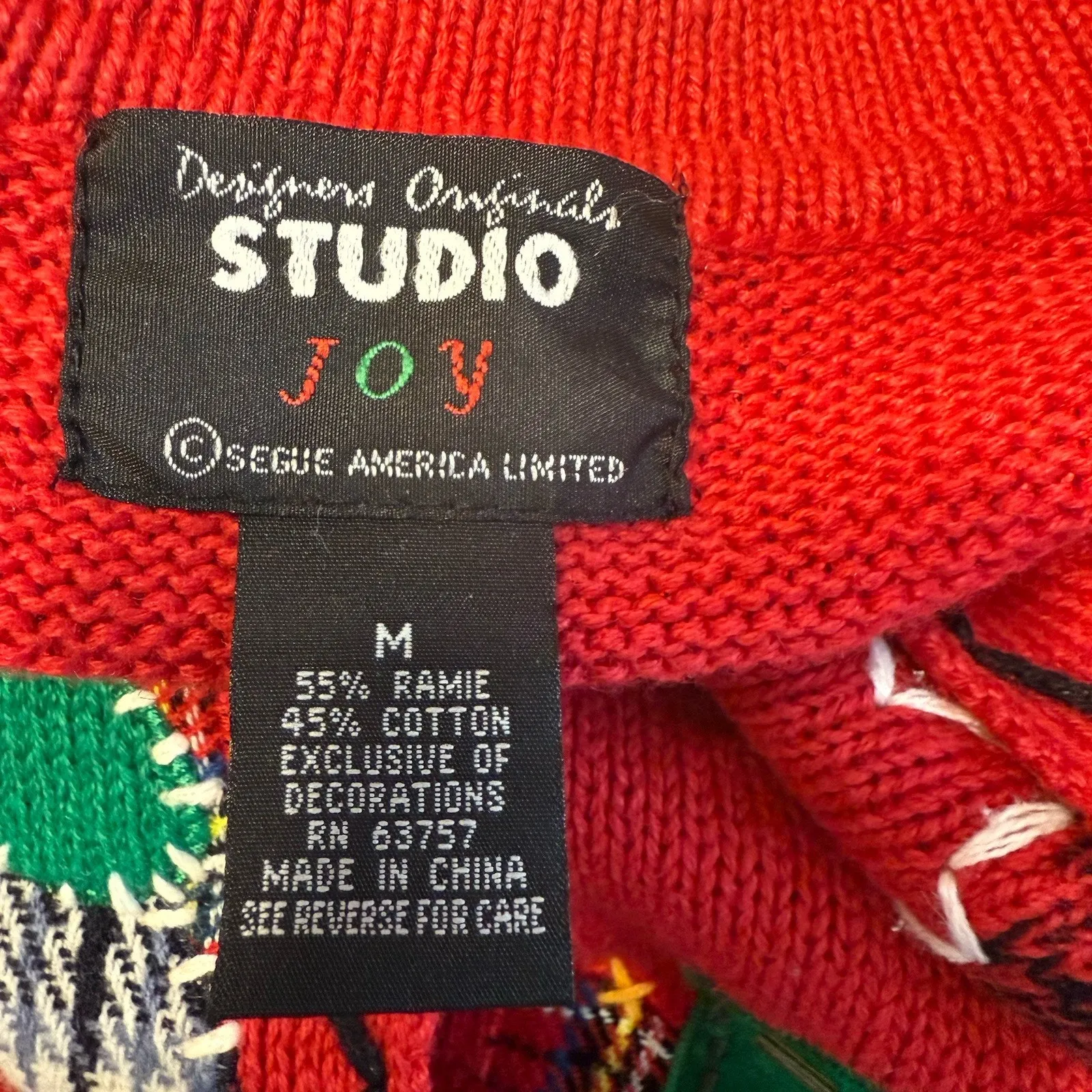 VTG Christmas Sweater Vest Women MED Red Embroidered Fringe Beaded Ugly Party - Image 7