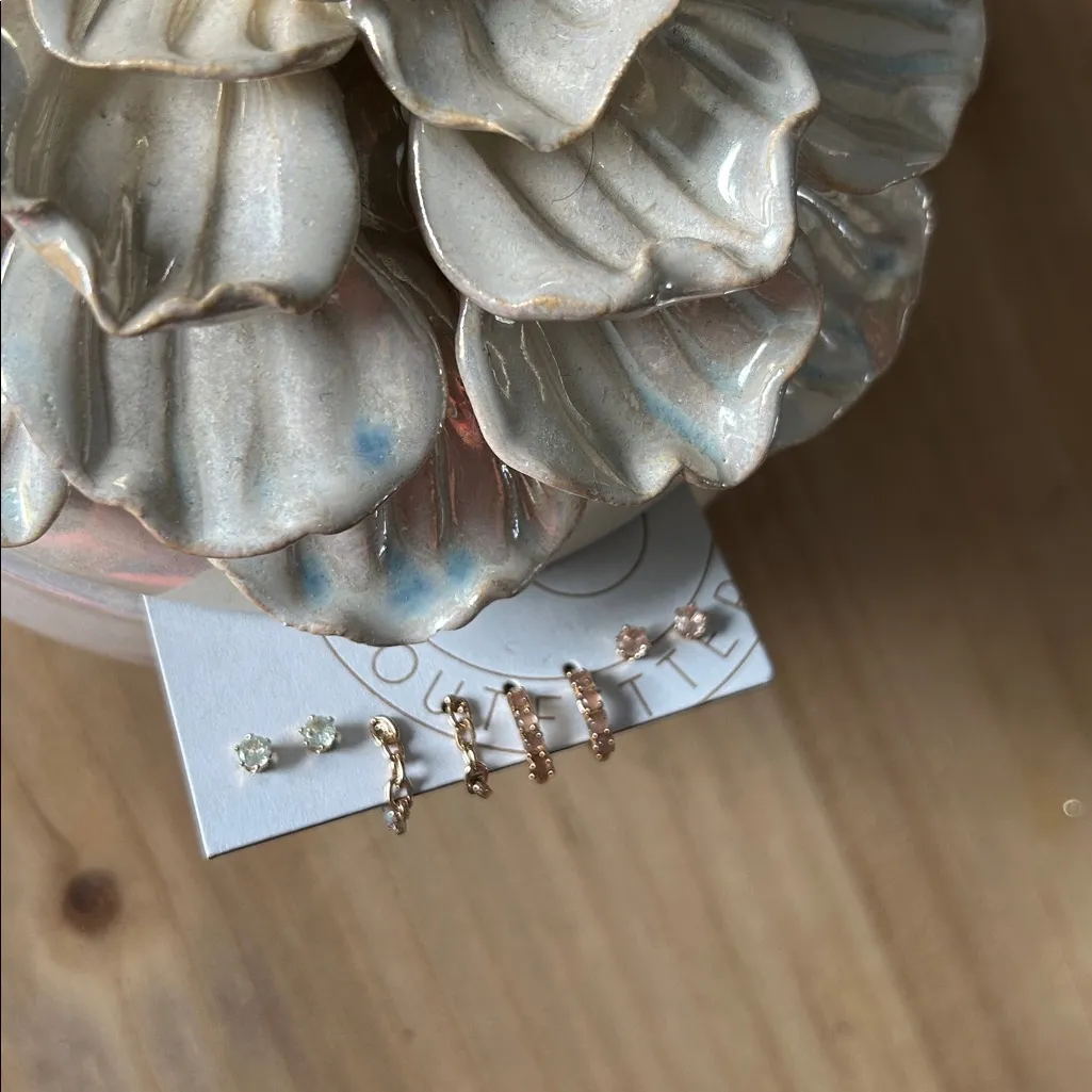 Urban Outfitters Rose Gold Diamond Dangly Earring Multi-Pack - Image 5