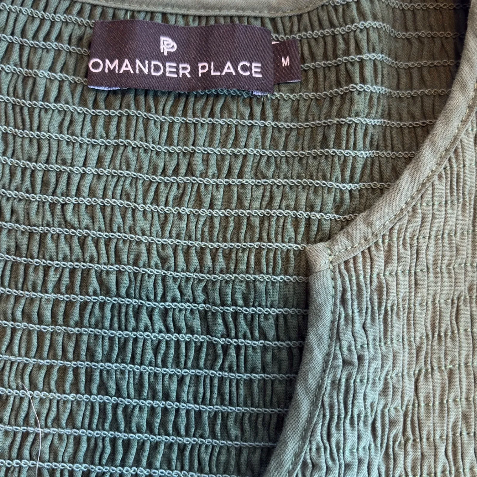 Tuckernuck Pomander Place Dress M Ceci Smocked‎ Long Sleeve Green Tiered Boho Size M - Image 7