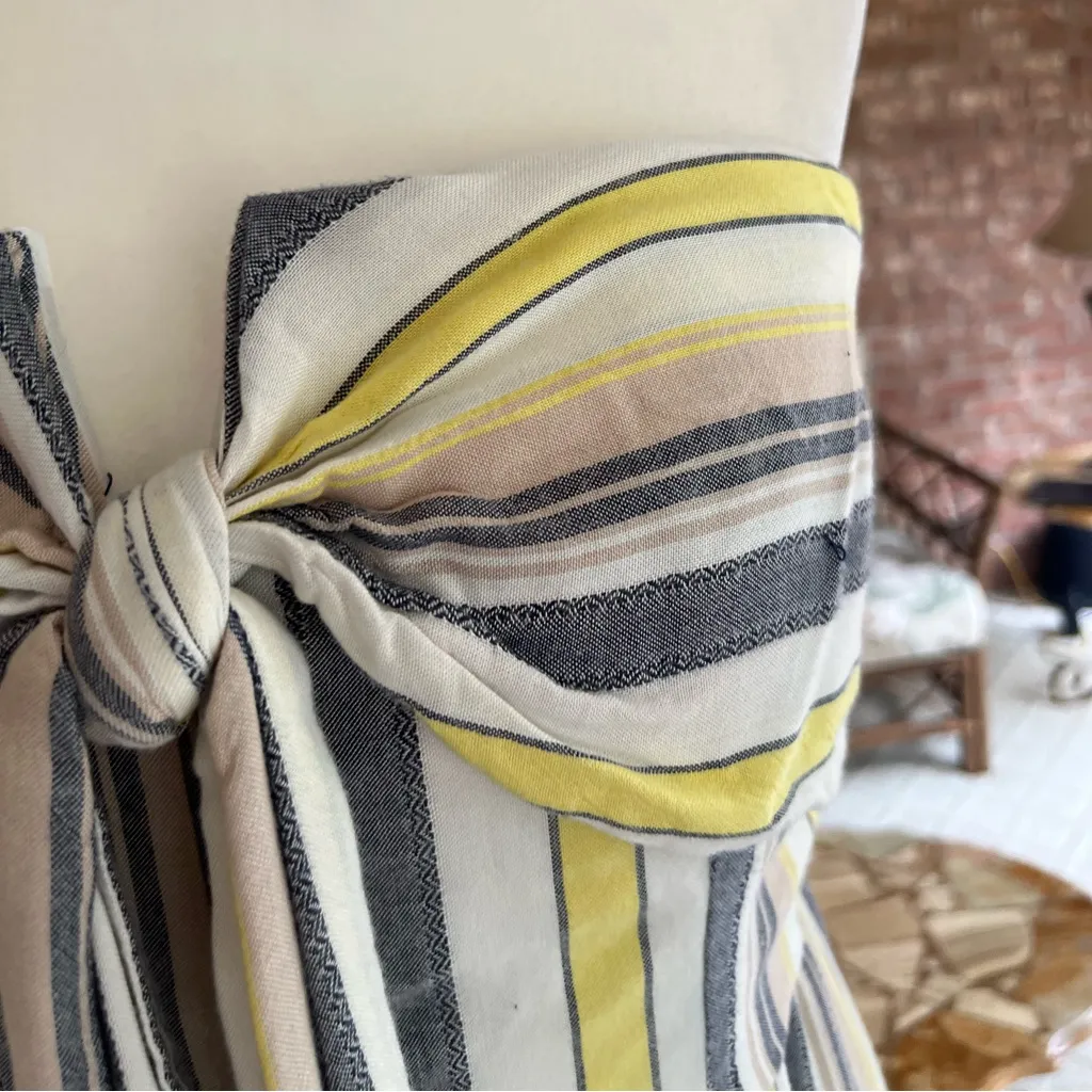 Daytrip Jumpsuit Strapless Yellow Striped Cropped Wide Leg M Cocktail Summer Mod - Image 6