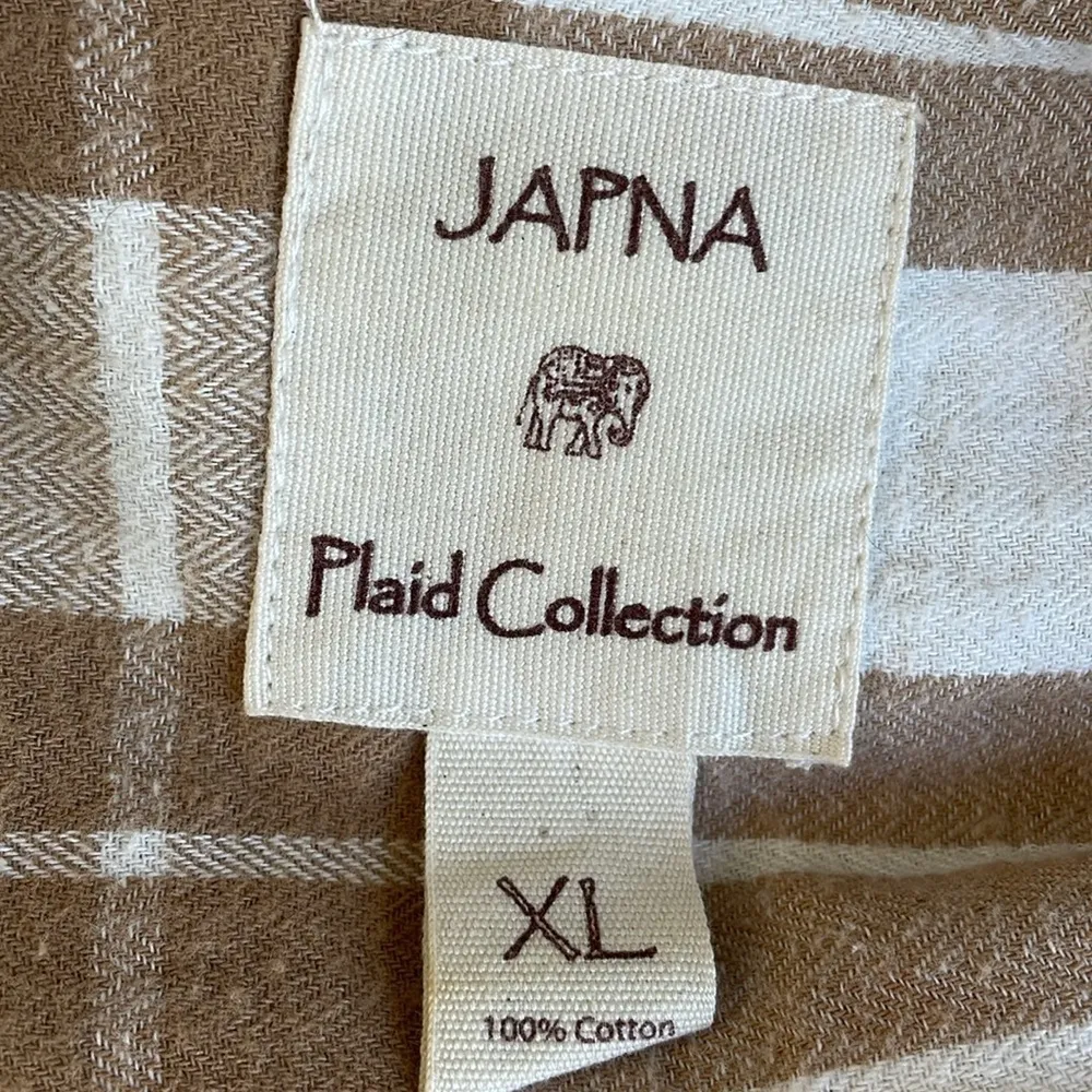 Japna  Plaid Button Down Flannel Shirt - Image 5