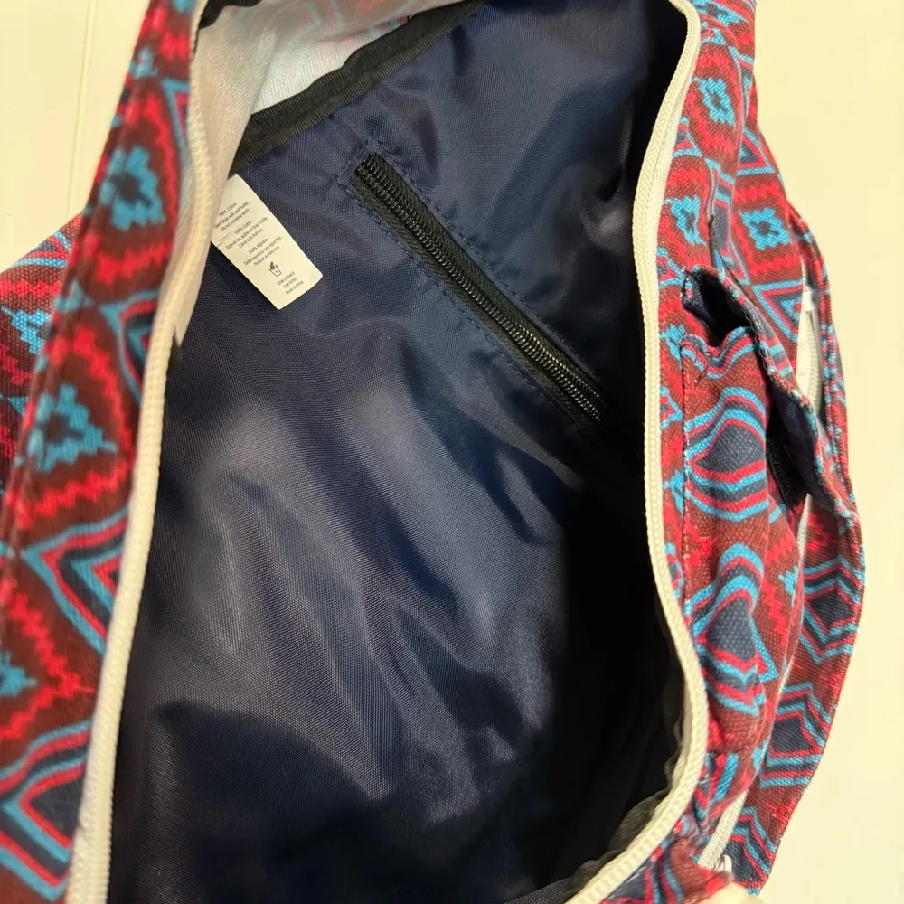 Kavu Limited Edition Diamond Pattern Red Blue Rope Sling Crossbody Bag - Image 3