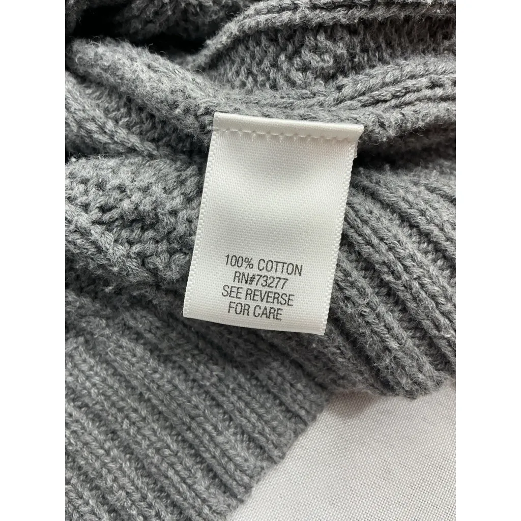 Womans Croft And Barrow Sweater Petite XL Gray Cable Knit Full Zip Size undefined - Image 4