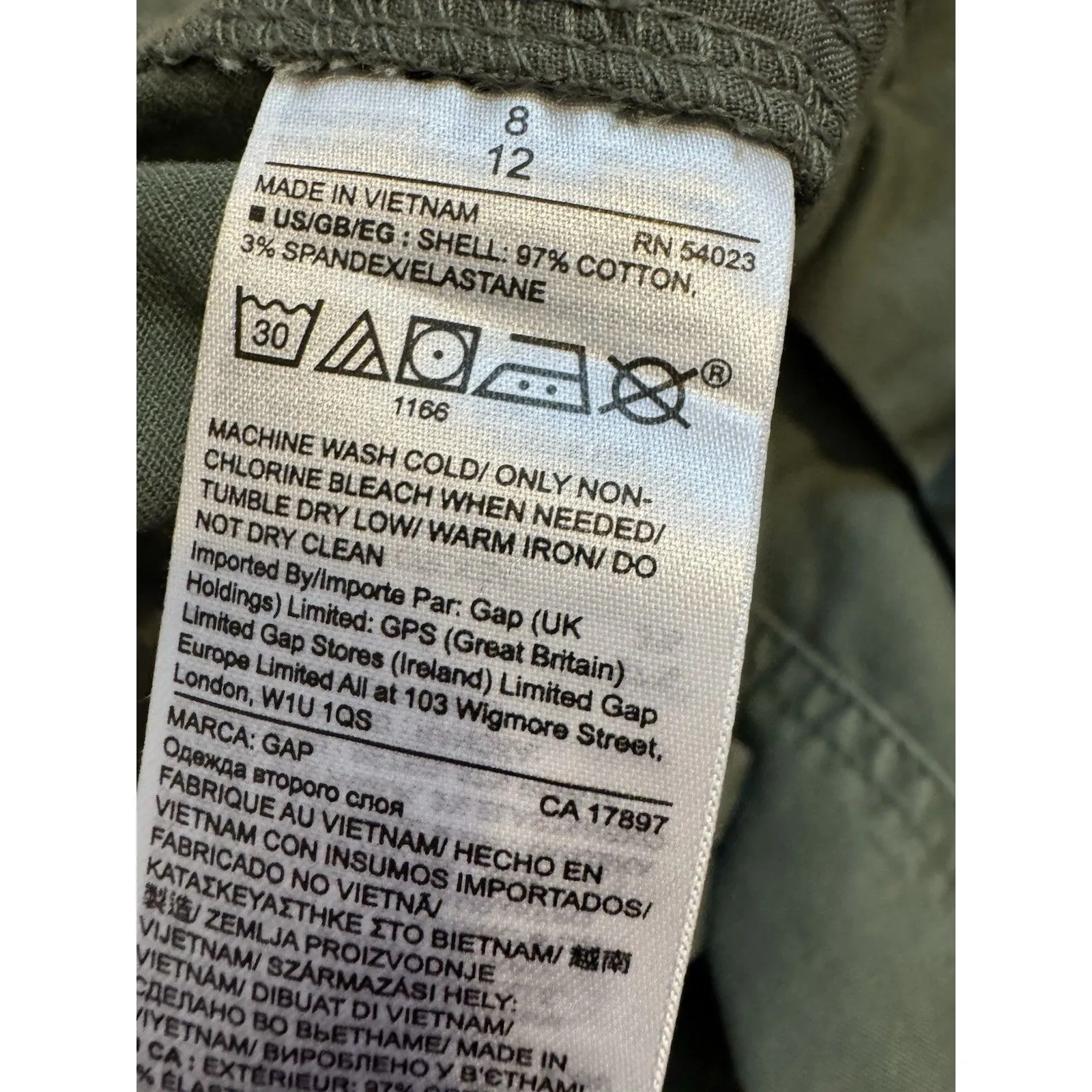 GAP Women’s 5" Khaki Chinos Shorts Size 8 Army green Stretch Preppy Vacation EUC - Image 4