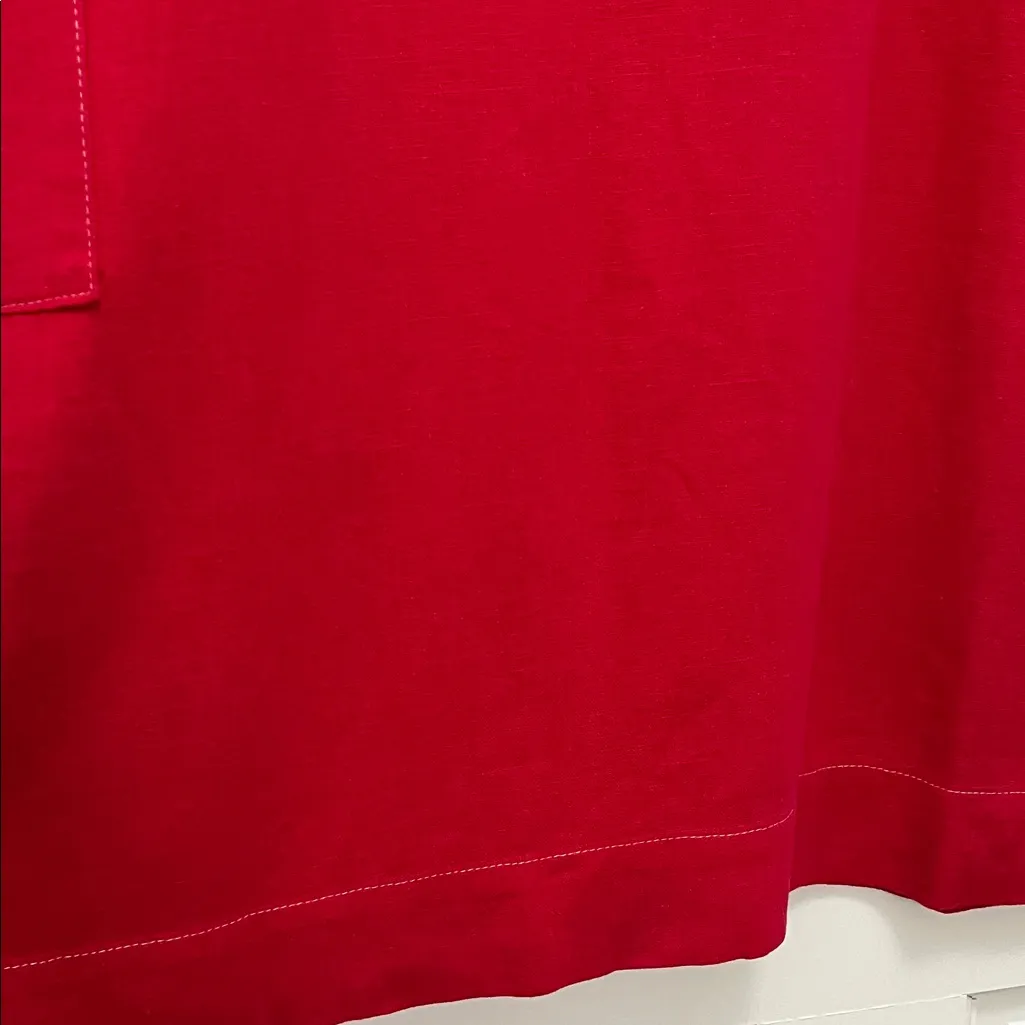 Basic Threads Linen Blend Cherry Red Sleeveless Mini Sheath Dress - Image 9