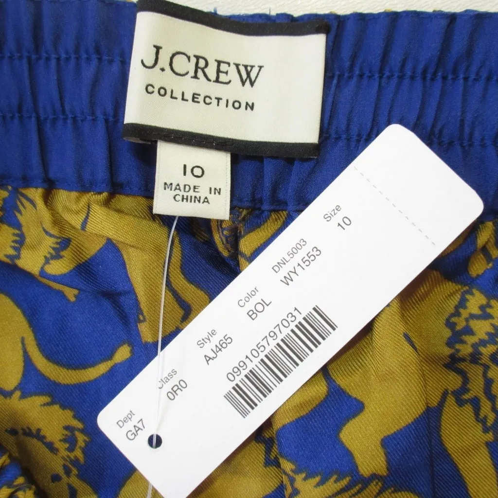 NWT J.Crew Collection Silk Twill Relaxed Pant in Bronze Olive Sleepy Lions 10 - Image 3