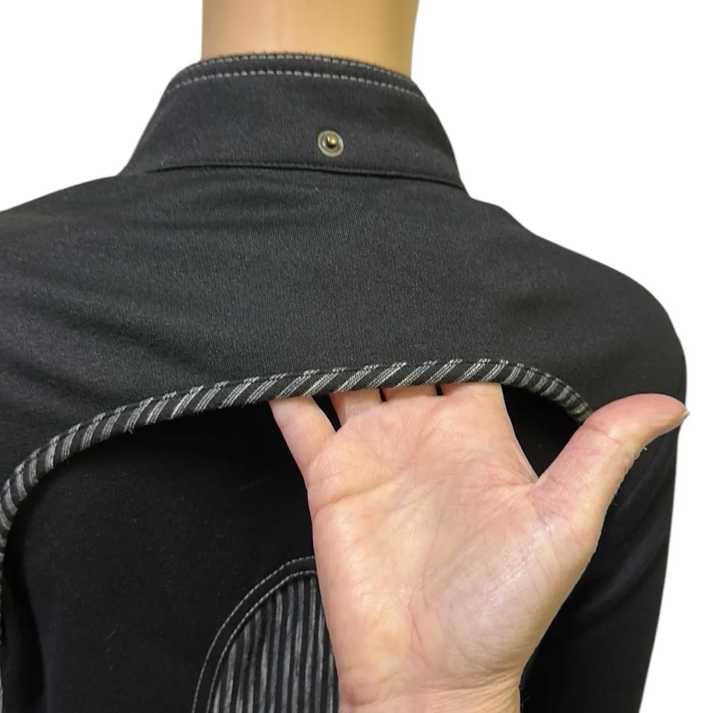 Nexx Black Gray Zip Up Midi Dress Coat with Pockets Imported 46 or Womens Large - Image 6