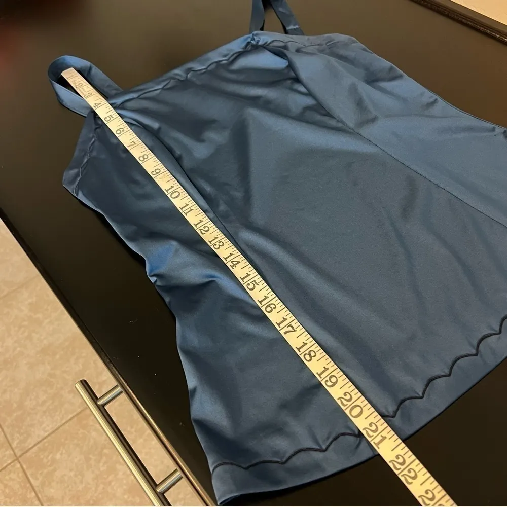 Wonder Maid Vintage Non Cling spaghetti strap top, Union Tag, size Small/XS Blue - Image 4