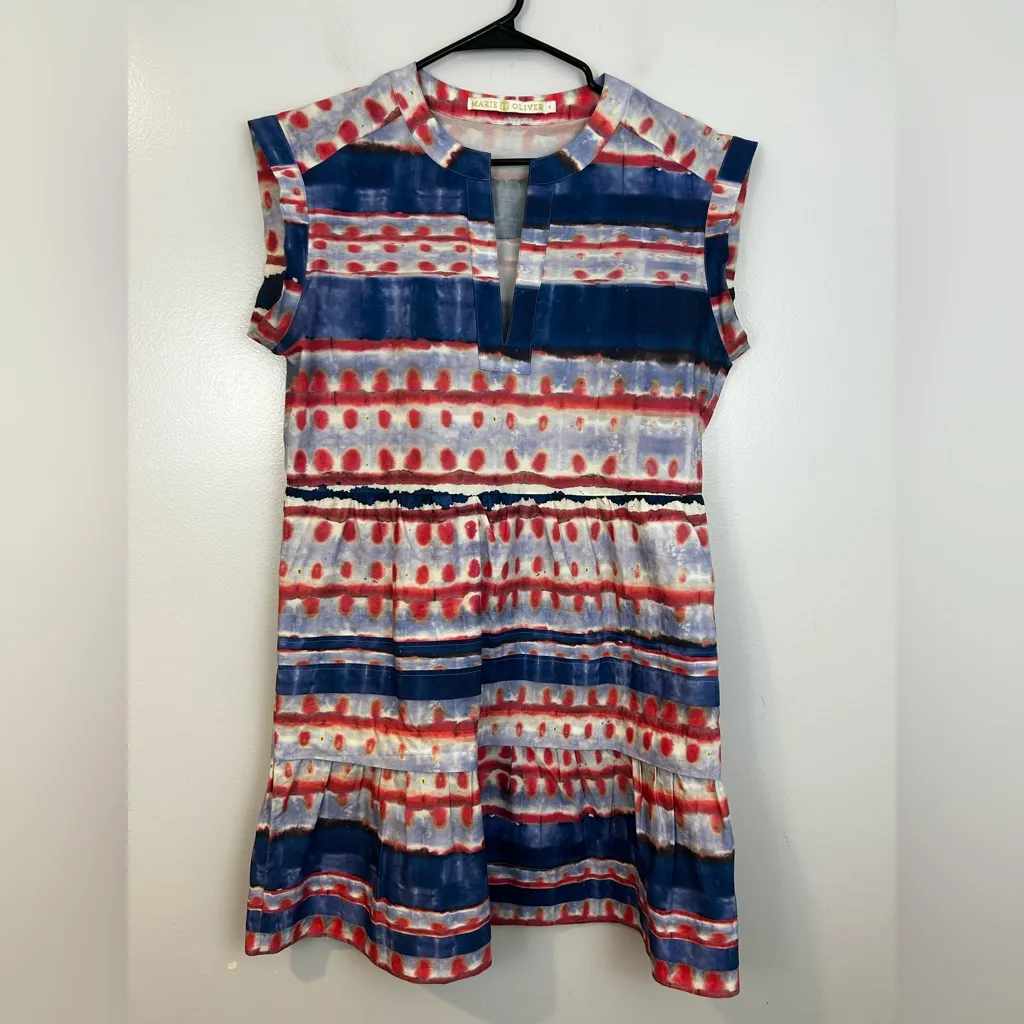 Marie Oliver Sawyer Sleeveless Tiered Mini Dress in Summer Wash Size Small - Image 11