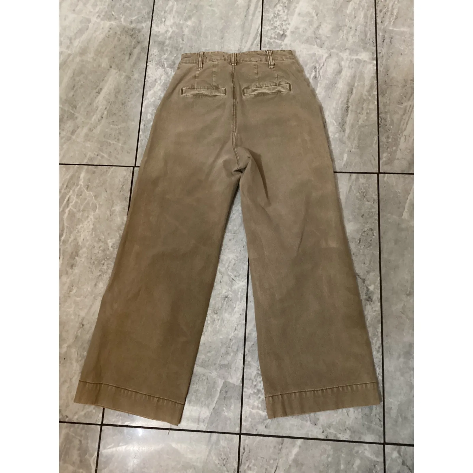 PILCRO Women Brown Wide Leg Crop Pants Size 25 Casual Boho Stretch - Image 4