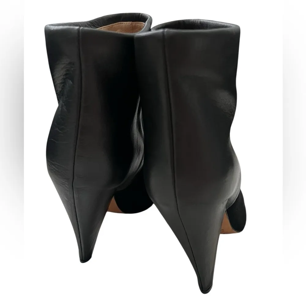 IRO Black Heeled Boots with Cone Heel and Asymmetrical Cut - Image 7