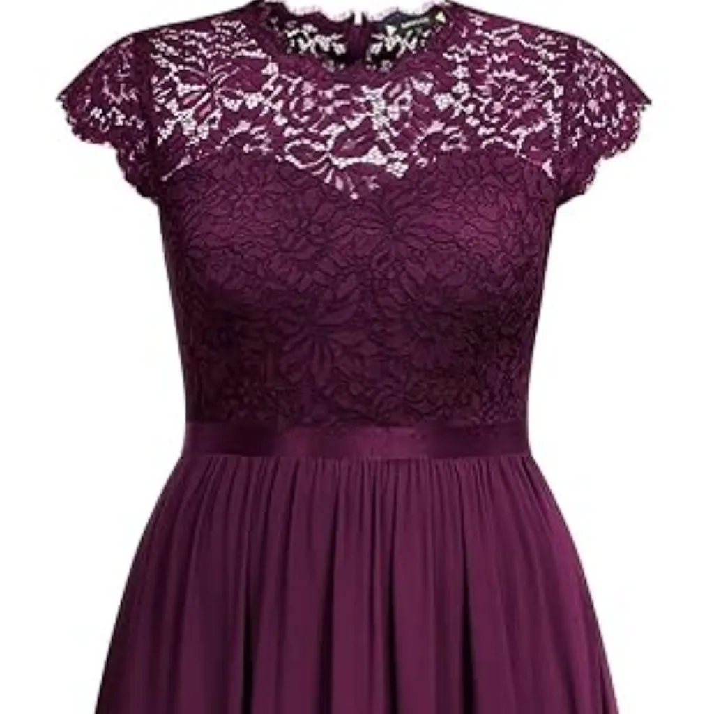 Miusol NWT Formal Magenta Floral Lace Bridesmaid Party Maxi Dress - Image 9
