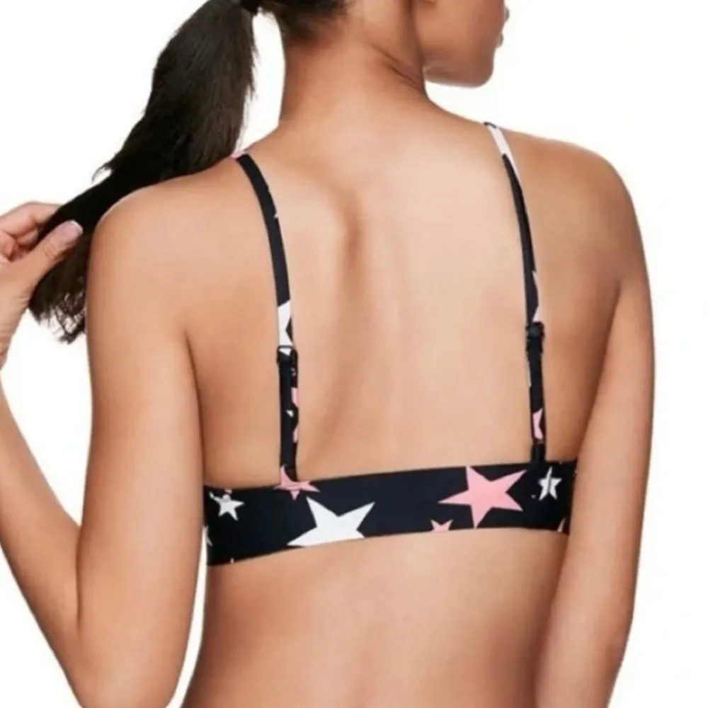 Victoria's Secret PINK Star Graphic Bonded Scallop Pullover Wireless Bralette XS - Image 2