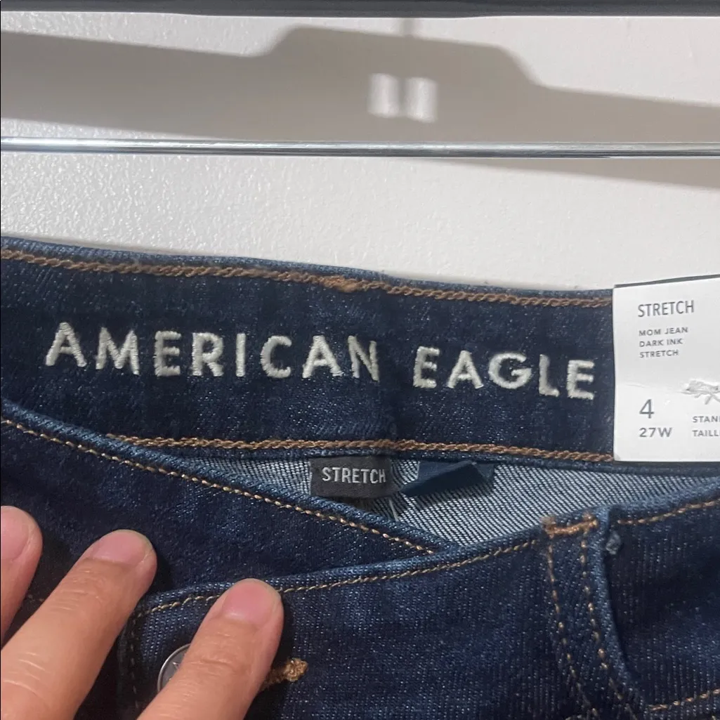 American Eagle Outfitters Dark Blue Mom Jeans - Image 8