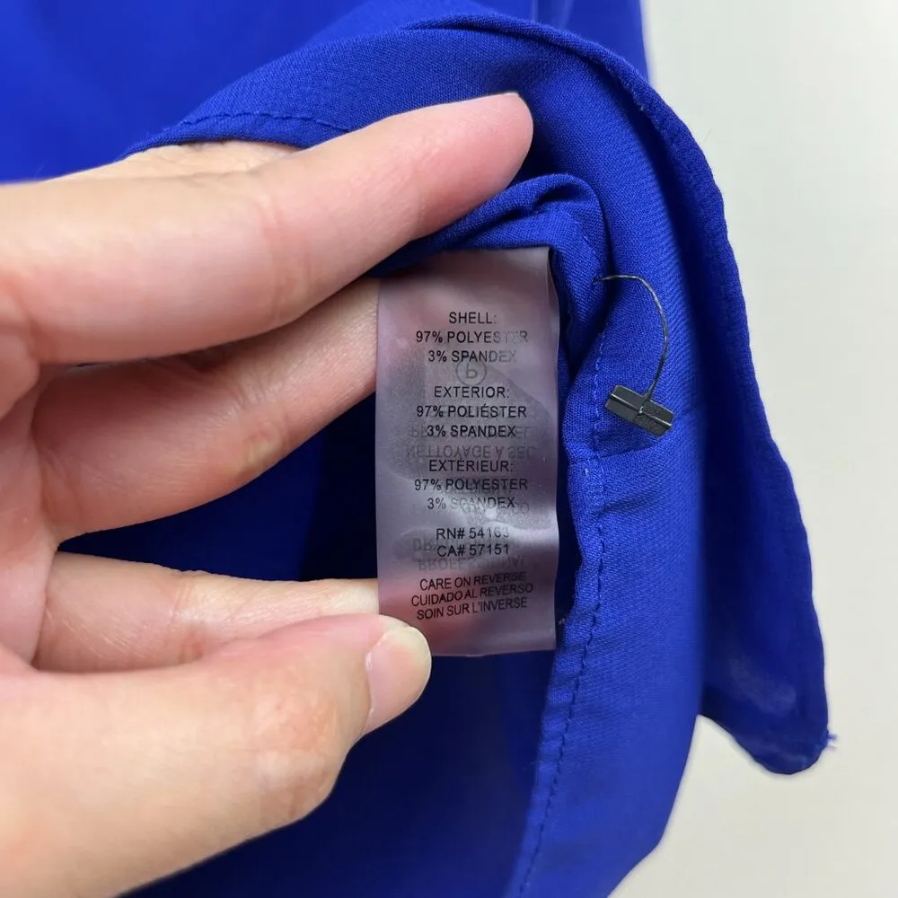 Calvin Klein  Chiffon Tank Top Blue Small Tiered Work Profession Business Casual - Image 6