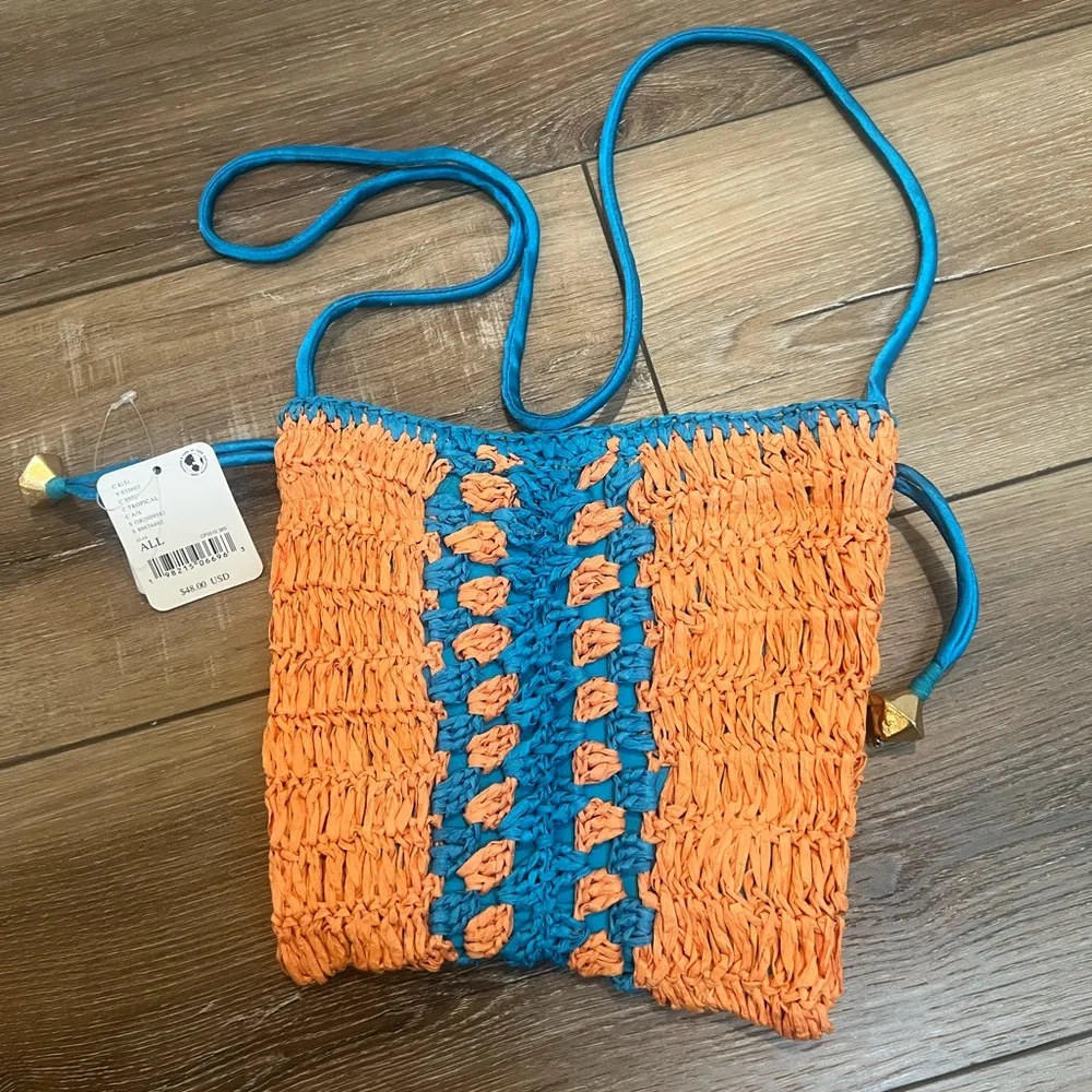 Free People Woven Drawstring Boho‎ Heatwave Mini Bag NWT - Image 6