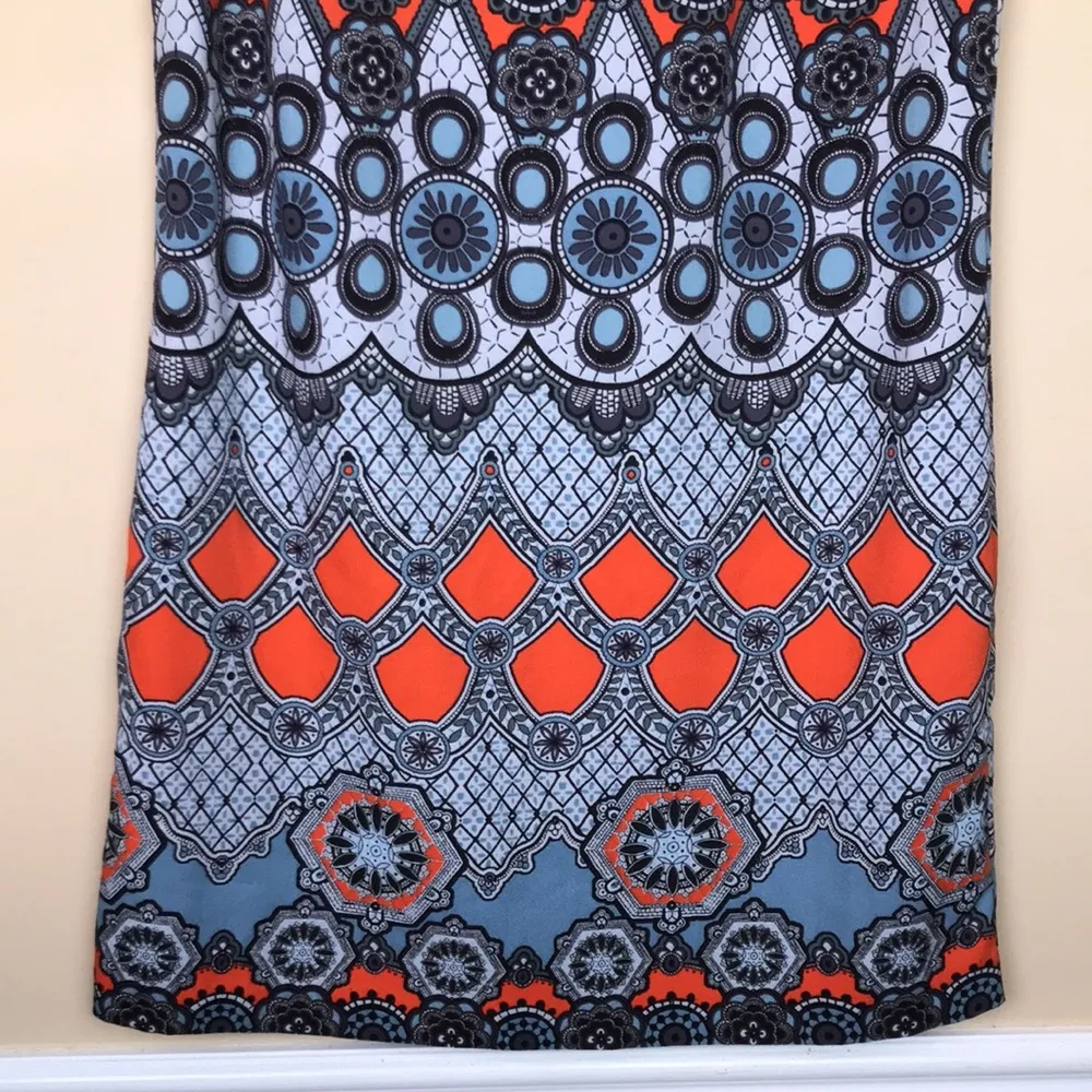 Banana Republic Women’s Patterned Multi-Color Cap Sleeve Shift Dress - Image 3