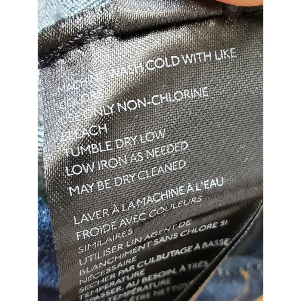 Free People Feel Like Sunshine Blue Denim Cotton Dark Wash Jeans Pant Size 24 - Image 10